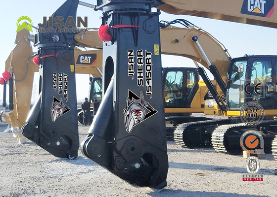 Cięcie i odzyskiwanie złomu z Teyun Tycs450rt Hydraulic Shear dla koparek na stanowiskach demolacji przemysłowych